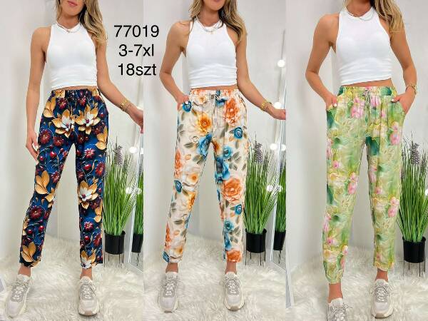 Spodnie damskie  Roz 3XL-7XL, Mix kolor Paczka 18 szt